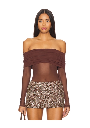 superdown Koa Bodysuit in Chocolate. Size S. Also in M.