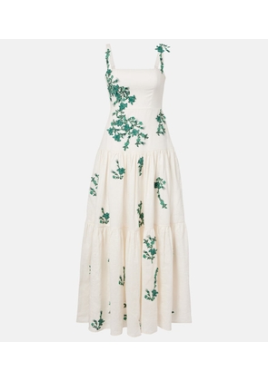 Agua by Agua Bendita Lima embroidered linen maxi dress