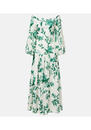 Agua by Agua Bendita Senlis printed off-shoulder linen maxi dress