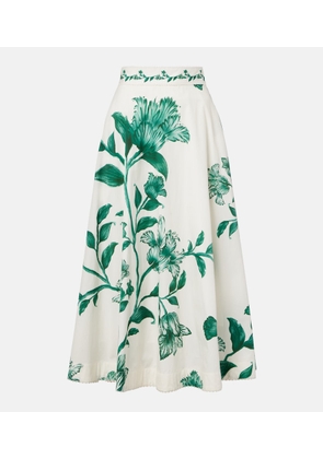 Agua by Agua Bendita Bergamota embellished floral cotton maxi skirt