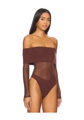 superdown Koa Bodysuit in Chocolate. Size S. Also in M.