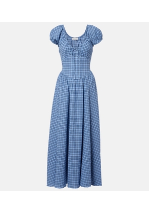 Faithfull Edessa checked cotton midi dress