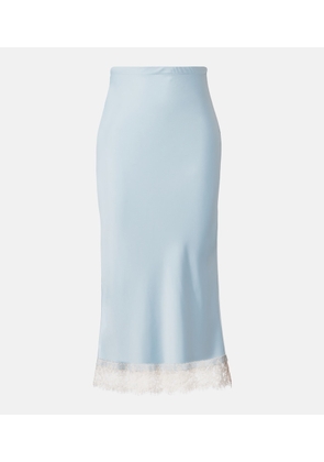Faithfull Cydney lace-trimmed satin midi skirt