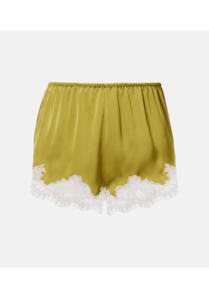 Faithfull Norden lace-trimmed satin shorts