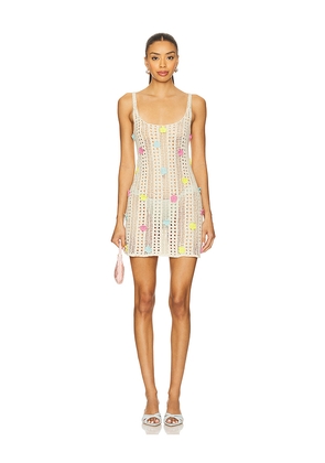 PQ Zoie Flower Cover Up Dress in Cream. Size M-L. Also in XS-S.