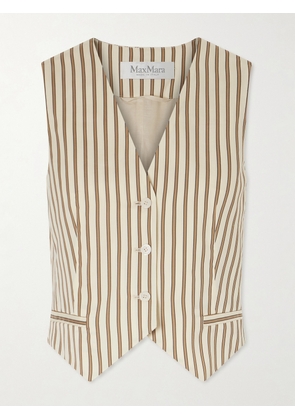 Max Mara - Striped Cotton And Silk-blend Poplin Vest - Neutrals - UK 2,UK 4,UK 6,UK 8,UK 10,UK 12,UK 14,UK 16,UK 18