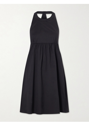 Max Mara - Cotton-blend Poplin Halterneck Mini Dress - Black - UK 2,UK 4,UK 6,UK 8,UK 10,UK 12,UK 14,UK 16,UK 18
