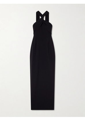 Solace London - Rona Twisted Crepe Halterneck Gown - Black - UK 4,UK 6,UK 8,UK 10,UK 12,UK 14,UK 16