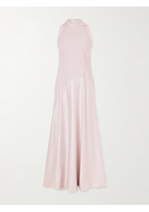 Solace London - Cece Cape-effect Crepe And Satin Gown - Pink - UK 4,UK 6,UK 8,UK 10,UK 12,UK 14,UK 16
