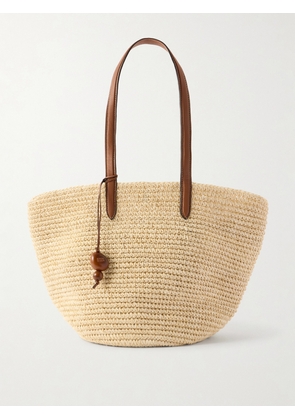 Hunting Season - Market Leather-trimmed Woven Fique Tote - Neutrals - One size
