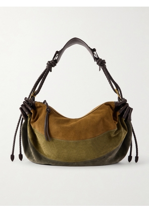 Isabel Marant - Maia Leather-trimmed Patchwork Suede Shoulder Bag - Green - One size