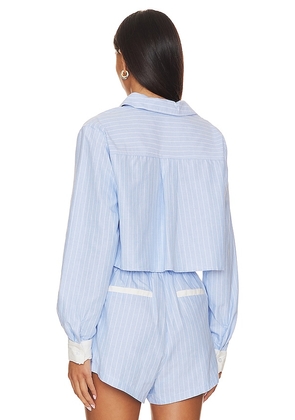 SNDYS x REVOLVE Darian Stripe Top in Baby Blue. Size XXL. Also in XL.