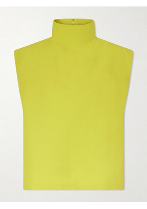 Alaïa - Paper-blend Poplin Turtleneck Top - Yellow - FR 34,FR 36,FR 38,FR 40,FR 42