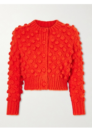 Suzie Kondi - Juno Cropped Knitted Cotton And Silk-blend Cardigan - Red - x small,small,medium,large