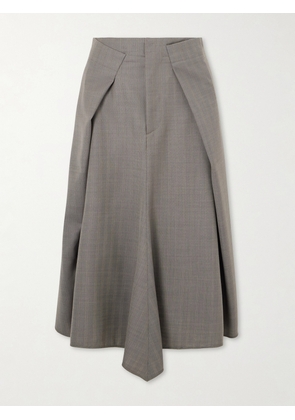 Victoria Beckham - Pleated Wool Midi Skirt - Gray - UK 4,UK 6,UK 8,UK 10,UK 12,UK 14