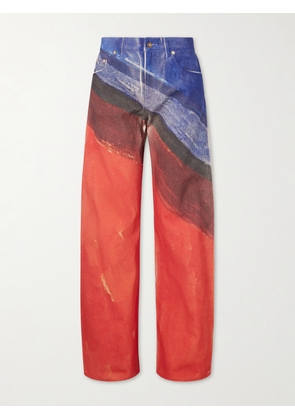 Gabriela Hearst - Amoret Printed High-rise Barrel-leg Recycled Jeans - Red - 24,25,26,27,28,29,30,31,32