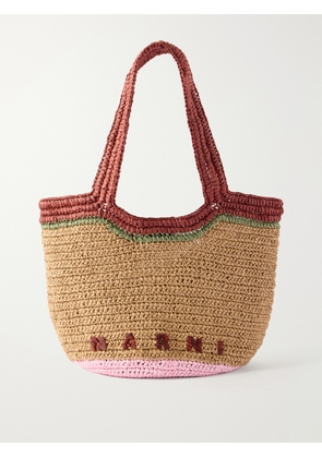 Marni - Hobo Small Leather-trimmed Faux Raffia Tote Bag Bag - Brown - One size