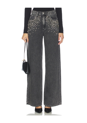 Rag & Bone Featherweight Sofie High-Rise Wide Leg Jeans in Black. Size 24. Also in 29.