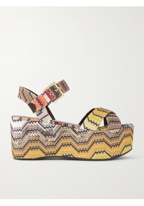 Missoni - Julia Striped Woven Lurex Platform Sandals - Orange - IT35,IT36,IT37,IT38,IT39,IT40,IT41
