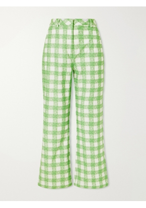 Rosie Assoulin - Easy Does It Checked Cotton Straight-leg Pants - Green - US0,US2,US4,US6,US8,US10,US12
