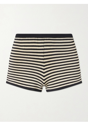 Calle Del Mar - Striped Stretch-knit Shorts - Yellow - x small,small,medium,large,x large