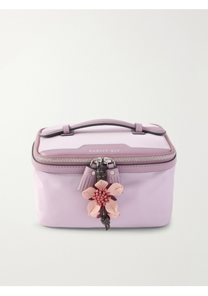 Anya Hindmarch - Sakura Blossom Leather-trimmed Shell Cosmetics Case - Purple - One size