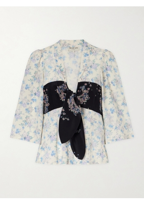 MAISON MAYLE - Kazu Floral-print Silk Top - Multi - US0,US2,US4,US6,US8,US10,US12