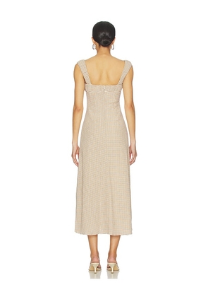Stone Cold Fox x REVOLVE Leni Midi Dress in Taupe,Cream. Size L. Also in XXS, XS, S, M, XL.
