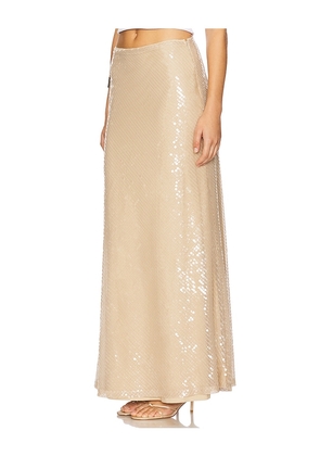 SNDYS x REVOLVE X Revolve Calliope Maxi Skirt in Metallic Neutral. Size XS. Also in S.