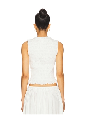PISTOLA Phoebe Smocked Tank in White. Size XL. Also in S.
