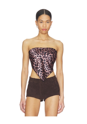 superdown Klara Scarf Top in Pink,Black. Size L. Also in M, S, XL, XS, XXS.