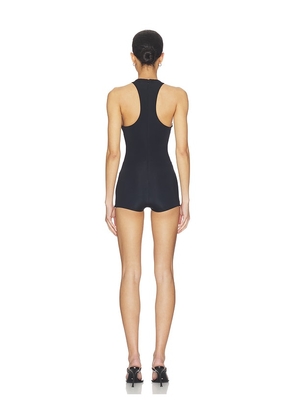 superdown Gatlin Racerback Romper in Black. Size L. Also in XS, S, M, XL.