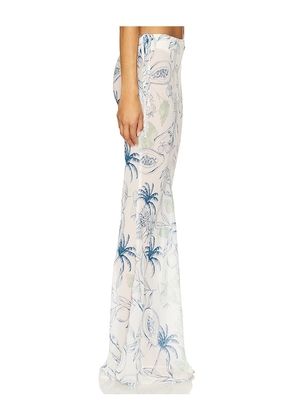 SNDYS St. Ives Maxi Skirt in White,Blue. Size S. Also in M, XXL, XXS.