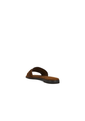 Tory Burch Romy Slide in Brown. Size 10. Also in 6, 6.5, 7, 7.5, 8, 8.5, 9.