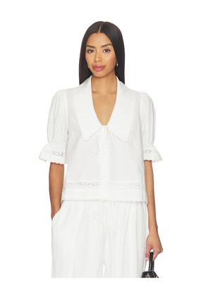 ROAME. Maisie Tie Shirt in White. Size L. Also in S, M.