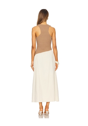 SOVERE Haven Dress in Taupe. Size S. Also in XS, M, L, XL.