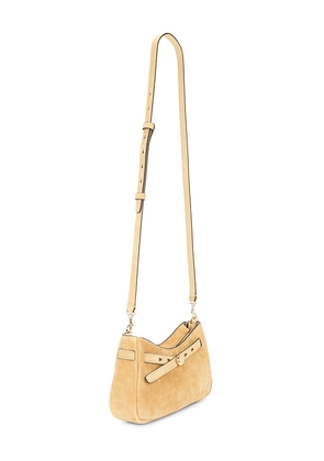Tory Burch Zip Top Crossbody Bag in Tan.