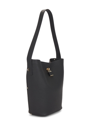 Tory Burch Lock Slim Bucket Bag in Black.