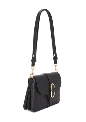 Tory Burch T Monogram Pebble Soft Small Shoulder Bag in Black.