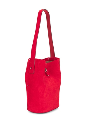 Tory Burch Suede Slim Bucket Bag in Red.