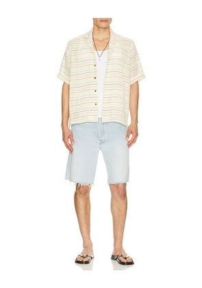 PEREGRINE Quay Cuban Collar Shirt in White. Size L. Also in S, M, XL/1X.