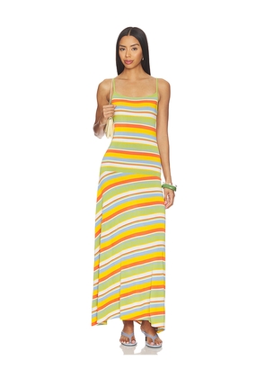 Solid & Striped The Lottie Dress in Green,Orange. Size L. Also in M, S, XL, XS.