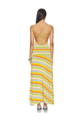 Solid & Striped The Lottie Dress in Green,Orange. Size L. Also in XL.