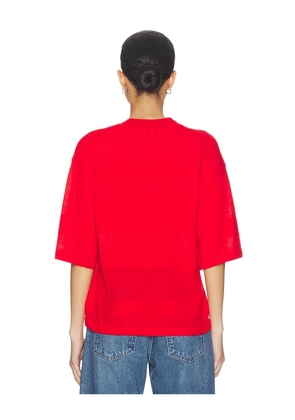 PISTOLA Tarra Featherweight Sweater Tee Shirt in Red. Size L. Also in M.