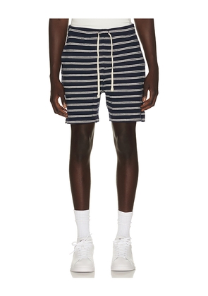 Polo Ralph Lauren Cotton Club Bar Stripe Textured Pull On Short in Navy. Size L. Also in M, S, XL/1X, XXL/2X.