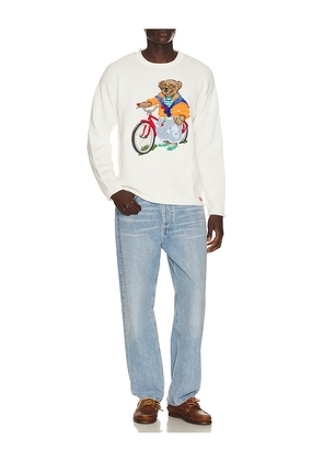 Polo Ralph Lauren Long Sleeve Cotton Novelty Harbor Island Bear Rollneck Sweater in White. Size L. Also in XL/1X.