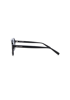 Saint Laurent SL Logo Rectangular Sunglasses in Black.