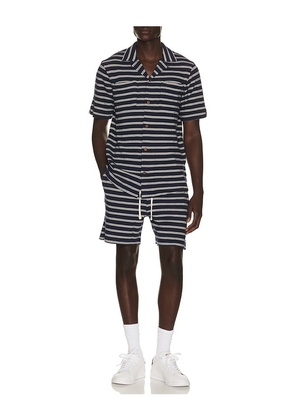 Polo Ralph Lauren Cotton Club Bar Stripe Textured Pull On Short in Cream. Size L. Also in M, XL/1X, XXL/2X.