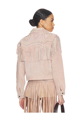 Understated Leather Wanted Jacket in Mauve. Size L. Also in M, S, XS.