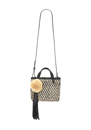 Ulla Johnson Raffia Mini Crossbody Bag in Black.
